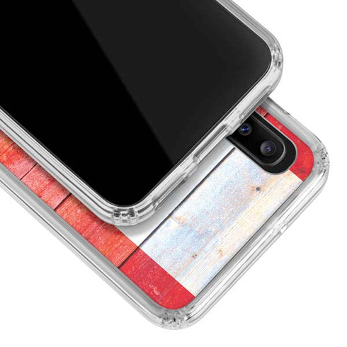 Canada Flag Light Wood Galaxy A30 Clear Case